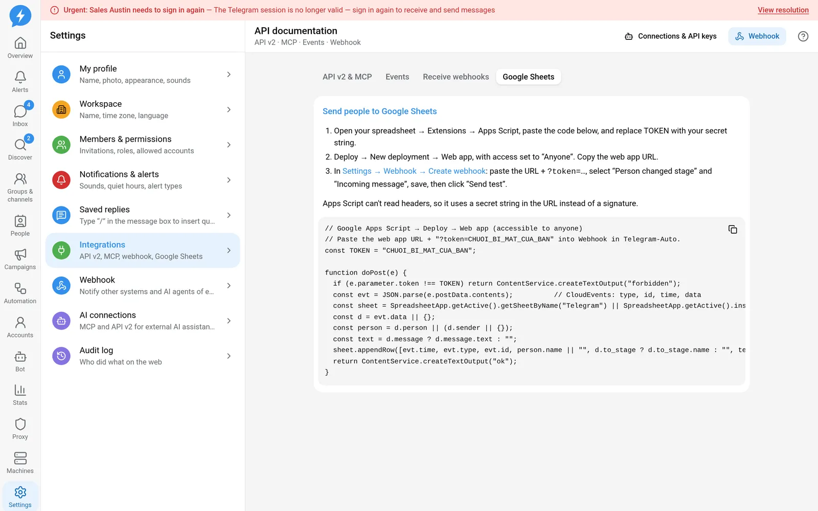 Guide to sending events to a spreadsheet with Apps Script