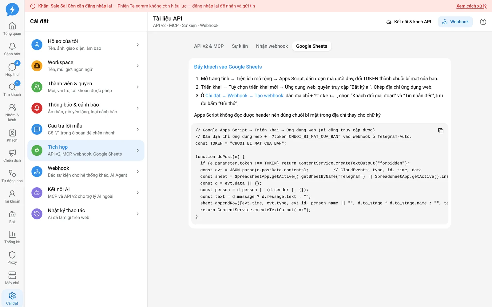 Hướng dẫn đưa sự kiện vào bảng tính bằng Apps Script